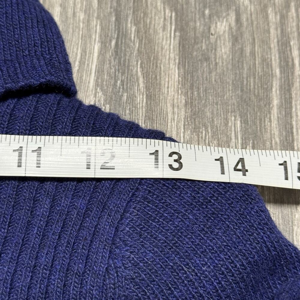 Banana Republic Sweater Womens XS Blue Luxury Cashmere Blend Cowl Neck Ribbed - Picture 9 of 10